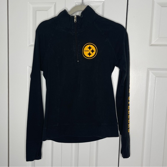 PINK Victoria's Secret Jackets & Blazers - Victoria's Secret PINK Pittsburg Steelers Quarter ZipUp Pullover Medium